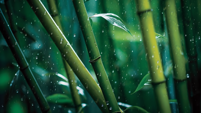 沉静自然的竹子近景摄影图片