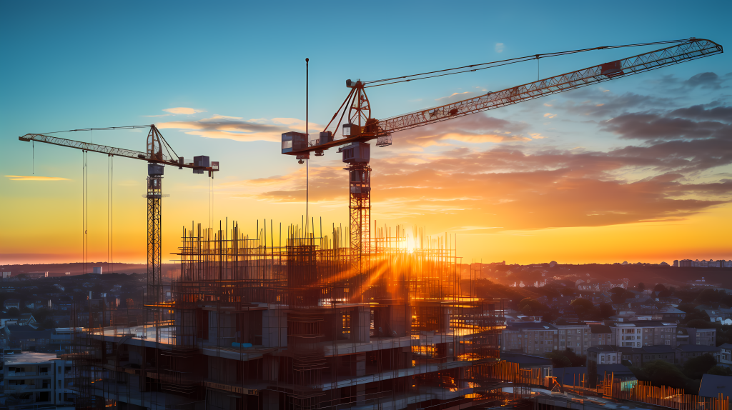 黄色与淡青色的 建筑工地摄影版权图片下载