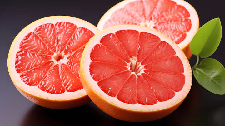 果木桌上的葡萄柚摄影图版权图片下载