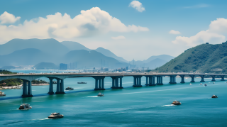 香港与香港之间的桥梁摄影图片