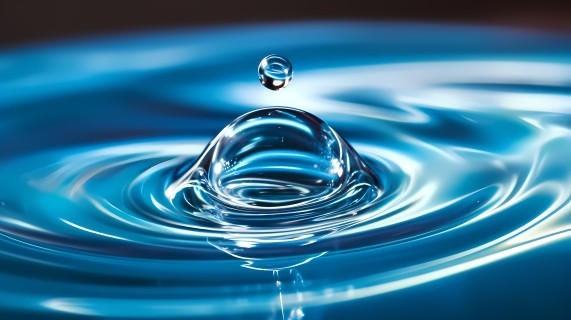 柔和曲线的蓝色水泡摄影图