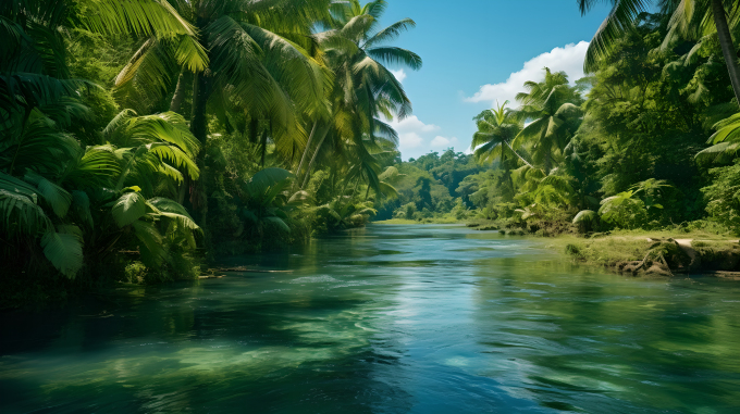 热带丛林白河照片