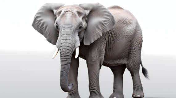 野生动物摄影：站立的大象