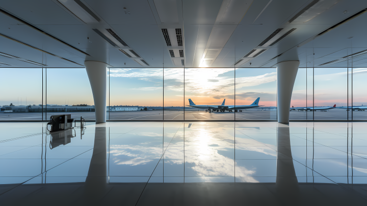 极简格栅与铝制航空内饰设计版权图片下载