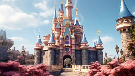 迪士尼城堡精美摄影图