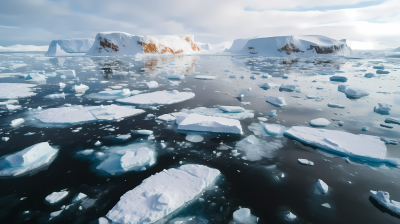 冰与水的涡旋之岛摄影图片