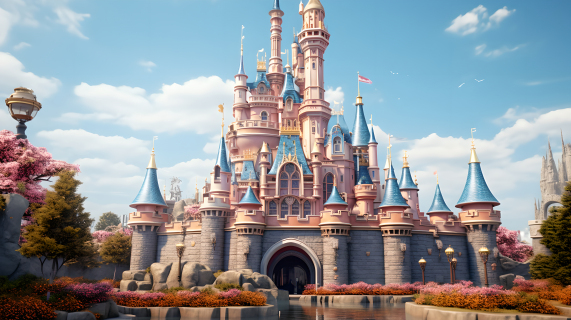 迪士尼城堡精美装饰摄影图片