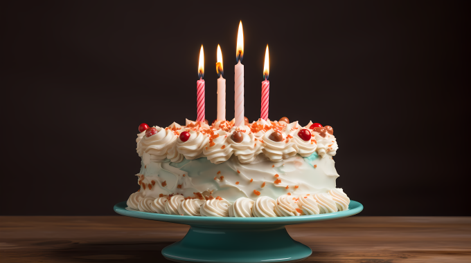 烛光蛋糕摄影图片