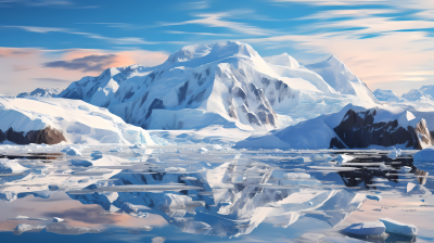 南极山水蓝色海景摄影图片