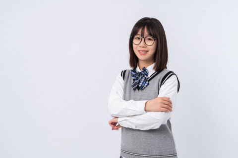 可爱穿校服的优秀女学生实拍图