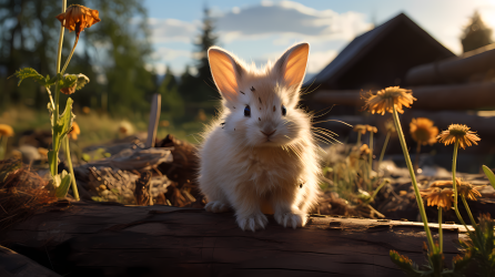 可爱白兔子图片