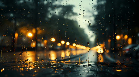 雨水意境摄影图