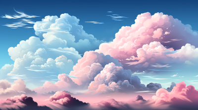 梦幻卡通风格的云朵摄影图片