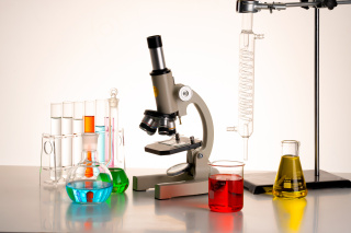 实验室显微镜远景实拍图