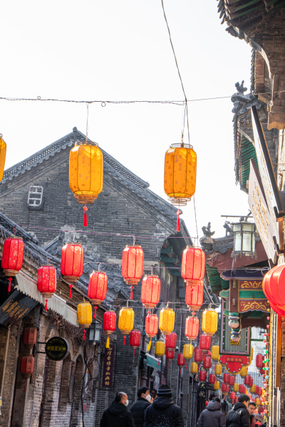 中国新年满满的灯笼实拍图