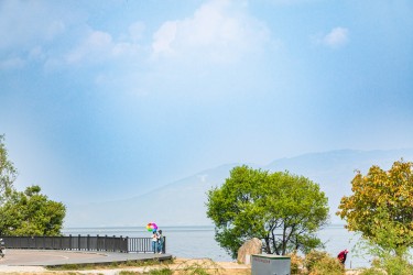 洱海湖畔的风景图