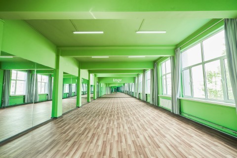 整体绿色走廊高清图