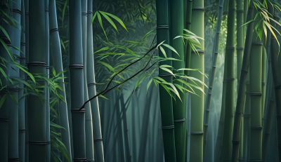 竹林中的亚洲风情摄影图片