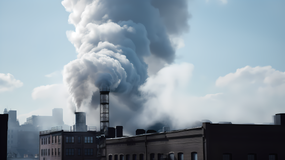 环保主题的工业黑烟摄影图片