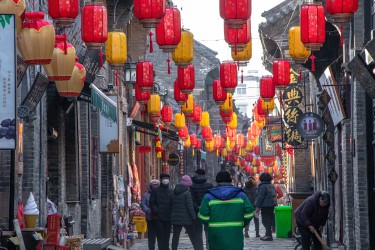 中国新年庆典灯笼实拍图