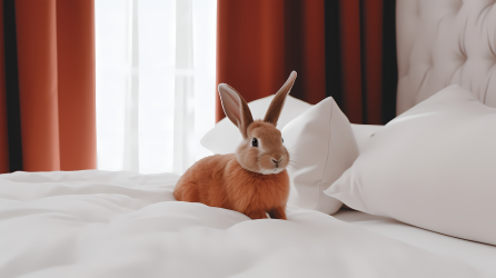 柔软有机的光红小兔子摄影图片