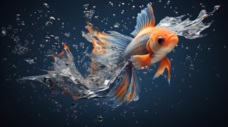 金鱼惬意的水中游泳摄影图