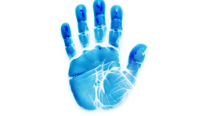 蓝色掌印高清图