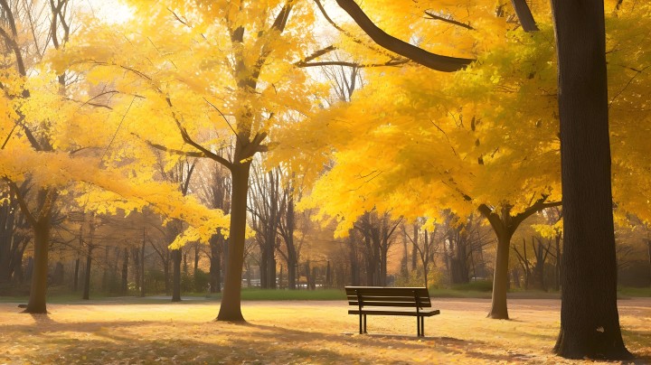 秋天公园的景色摄影图版权图片下载