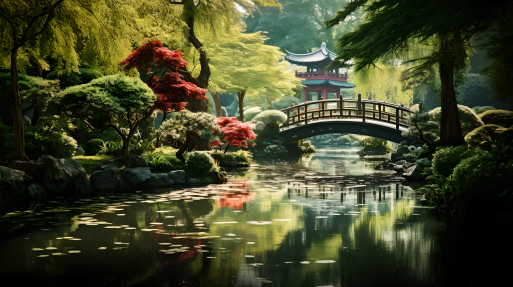 南方景色小桥流水摄影图