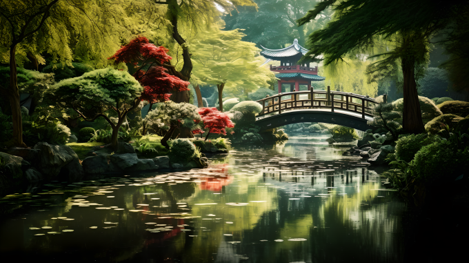 南方景色小桥流水摄影图