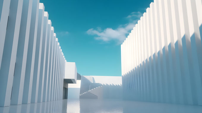 现代白色建筑摄影图