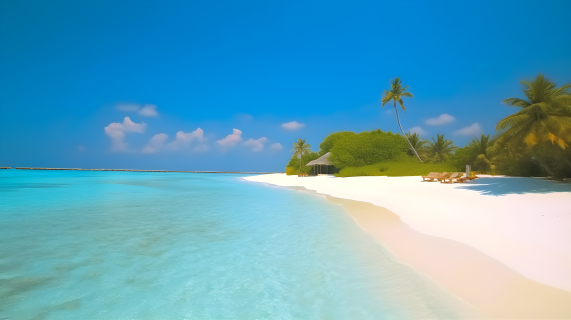 阳光沙滩大海风景图