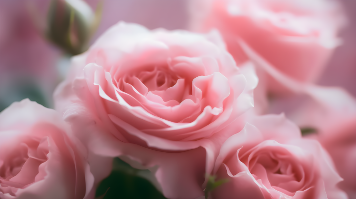 如梦如幻的粉色玫瑰摄影图版权图片下载