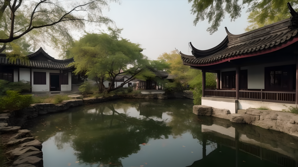 漂亮的苏州建筑风景摄影图版权图片下载