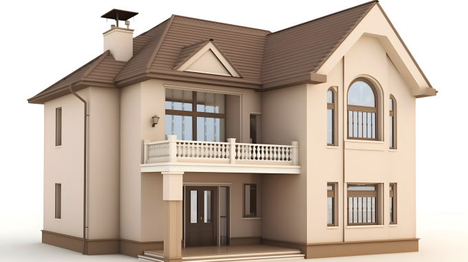 简约风格灰白色房屋高清图