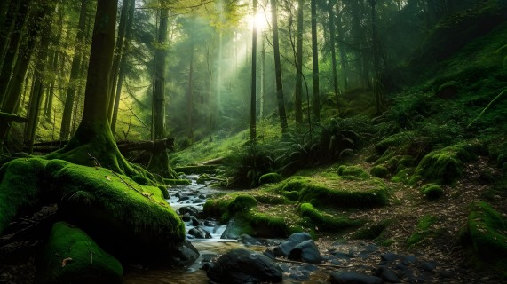 静谧森林风景摄影图片