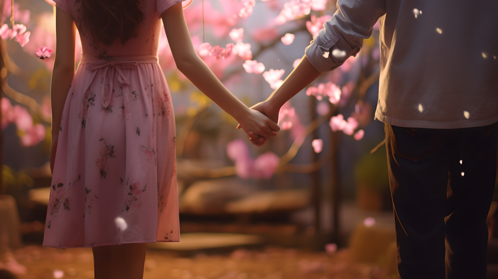 情侣浪漫牵手图片