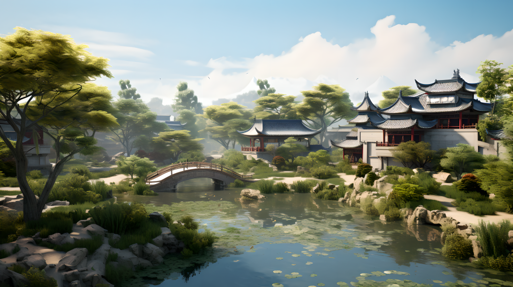 中国传统村庄苏州风景摄影图片