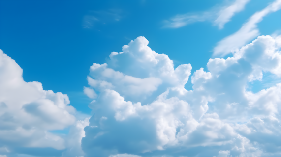 梦幻的蓝白云朵背景摄影图片