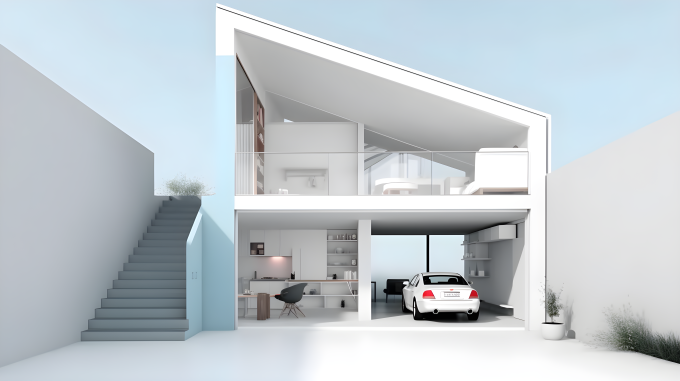 清新灰蓝色家居设计摄影图片