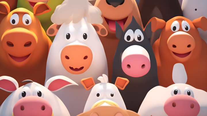 农场卡通动物高清图版权图片下载
