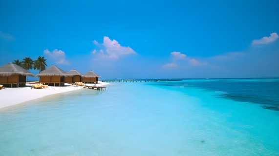 马尔代夫海滩风景图