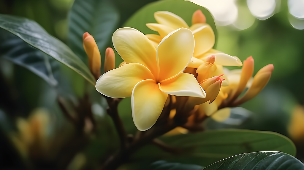 黄色热带花卉风情摄影图片