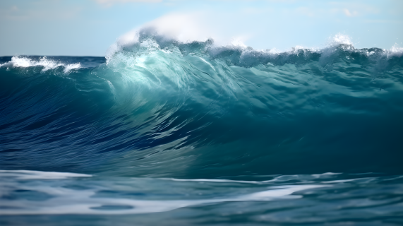 浓蓝与青绿交织的海浪摄影图