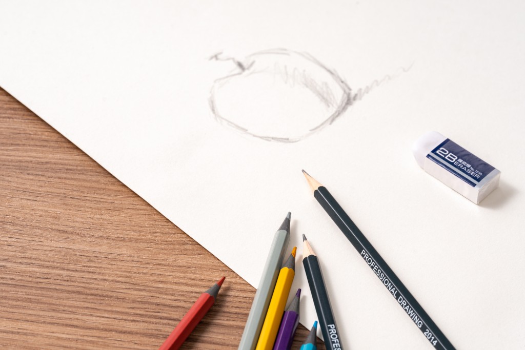 苹果素描实拍图版权图片下载