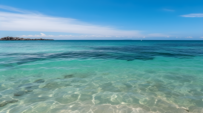 绿水环礁海滩摄影图