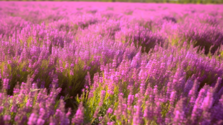 紫色和淡绿色风格的薰衣草田摄影图片