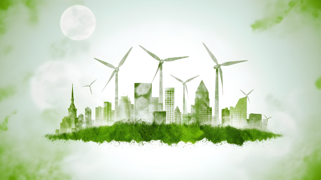 绿色草坪上的风车和建筑摄影版权图片下载