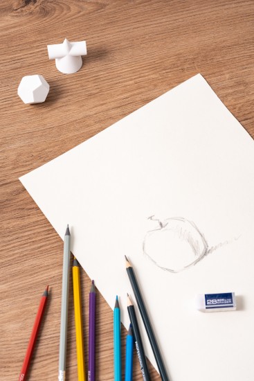 立体组合图形素描图