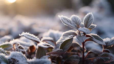 雪地植物摄影图